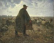 jean-francois millet Shepherd Tending His Flock France oil painting artist